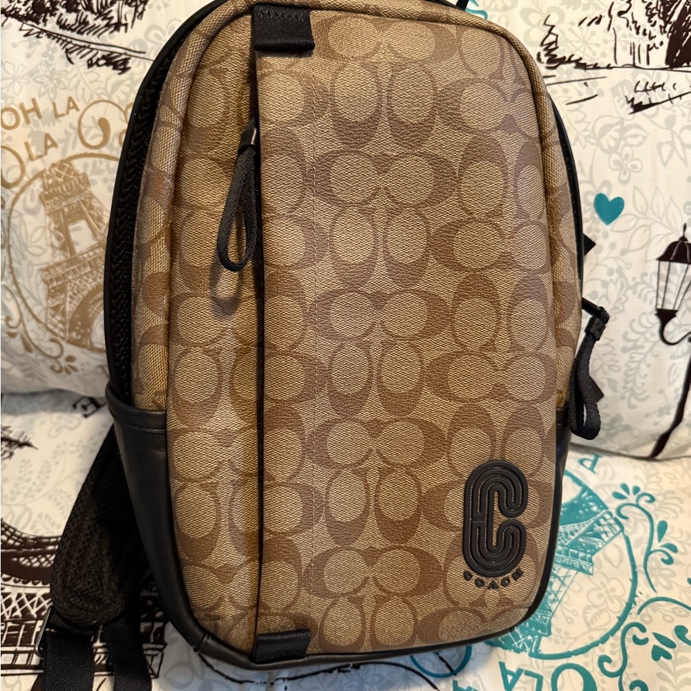 Coach Tan and Brown Backpack